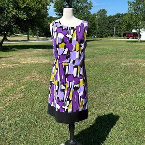 Purple geometrical print dress